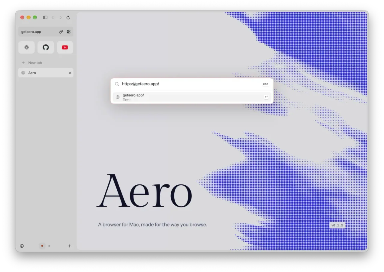 Aero command bar: addresses, searches and browser actions in one place.